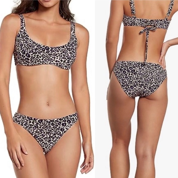 PHAX Leopard Lace Back Bikini with Full Bottom - Picture 1 of 10